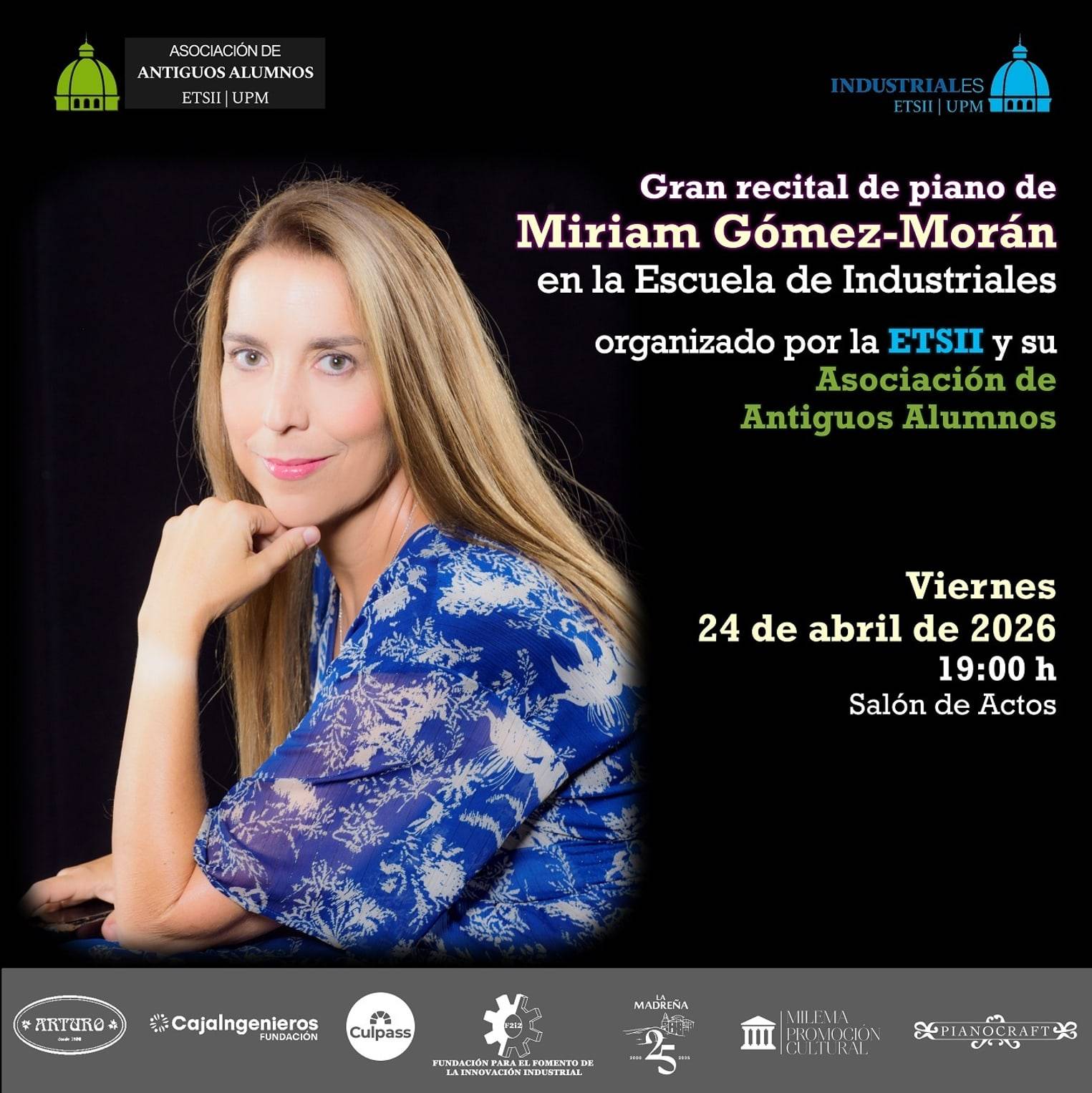 Gran recital de piano de Miriam Gómez-Morán en la Escuela de Industriales