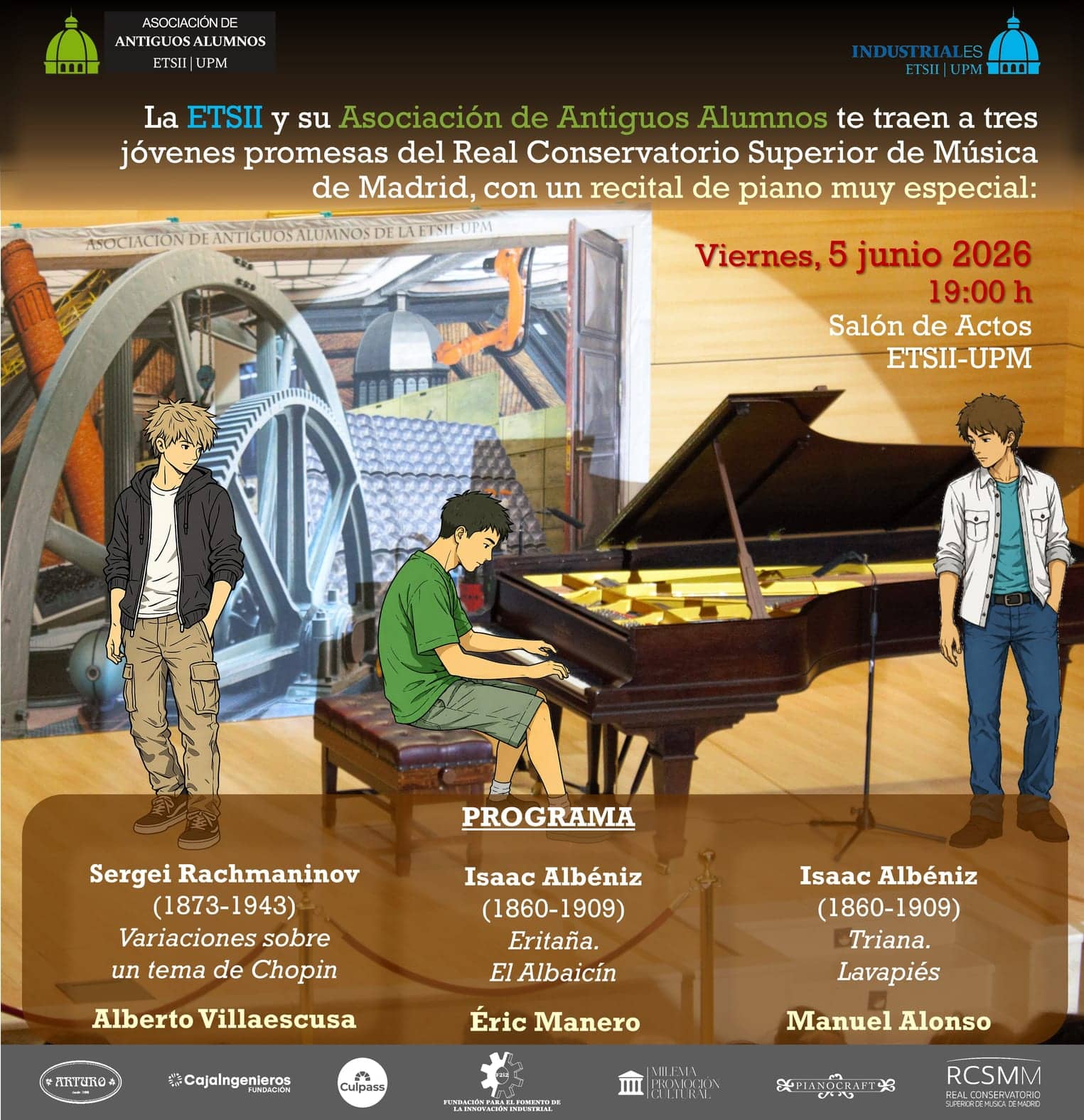 Obras de Rachmaninov y Albéniz en la ETSII