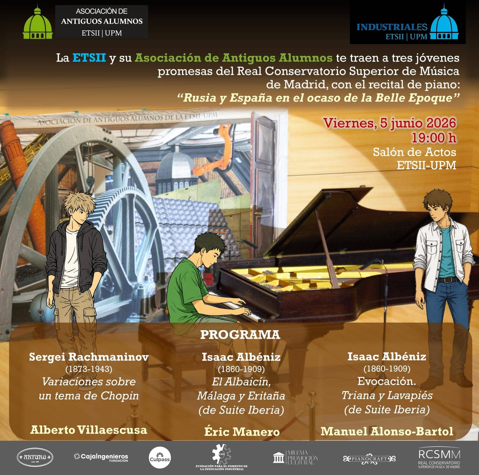 Obras de Rachmaninov y Albéniz en la ETSII: “Rusia y España en el ocaso de la Belle Epoque”